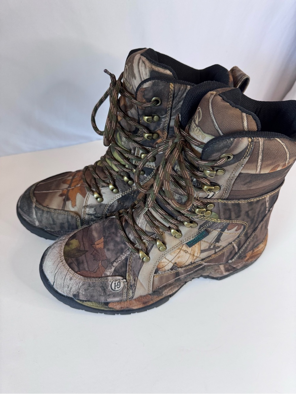 Hunting Camo Kids/Mens Lace-Up Boots - Brown Camouflage